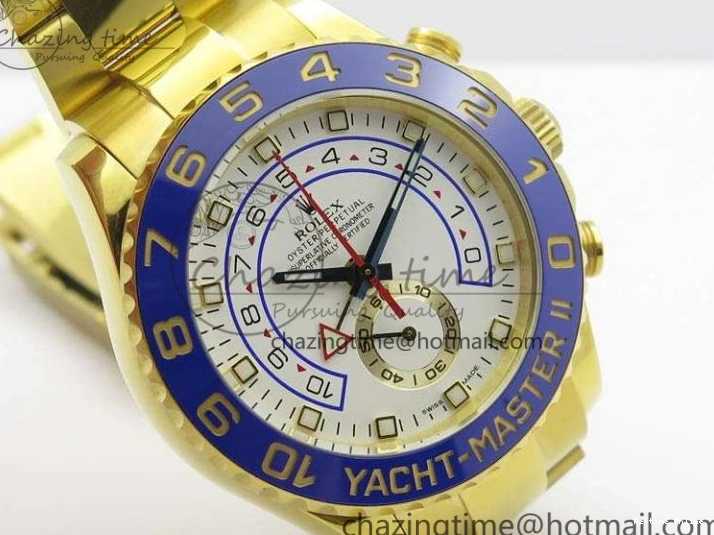 0228 YachtMaster II 116688 YG JF 1:1 Best Edition White Dial Blue Ceramic Bezel On YG Bracelet A Cozy 3577